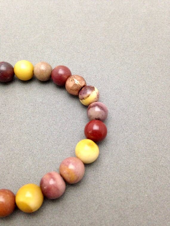 Mookaite Jasper Stacking Bead Bracelet with Copper Focal for Youthful Spirit 8mm  Code- WAR6173