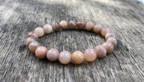 Bridesmaid Jewelry 8mm Stretchable Multi Sunstone Bracelet Round, Smooth 7" for mens, womens, gf, bf & Adult.