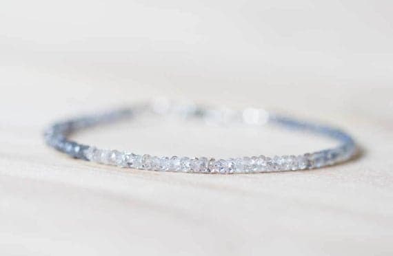 925 sterling silver chakras simple 3-3.5mm Multi Colour Labradorite & Natural Zircon stacking Bracelet Rondelle , Faceted 18cm for mens, womens, gf, bf and adults.