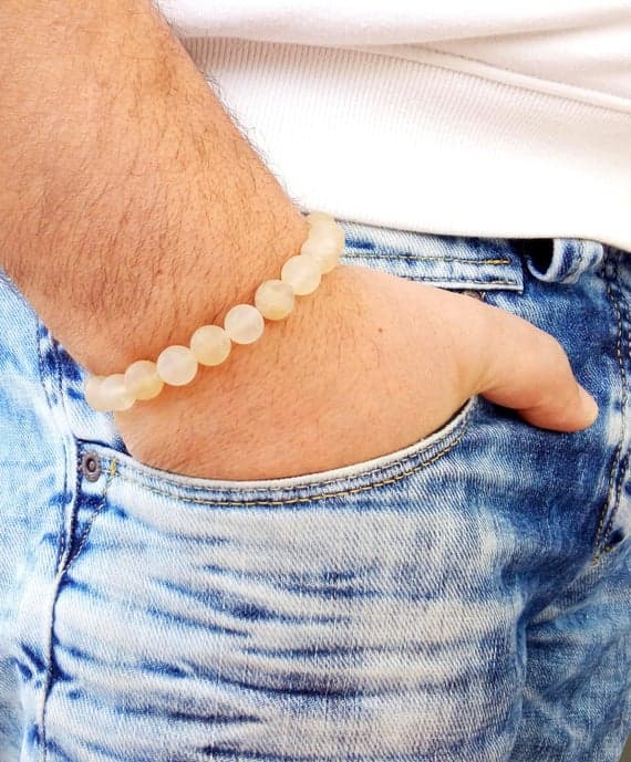 Handmade Beaded 10mm Pink RUTILE QUARTZ Stretchable Bracelet Round, Smooth 18cm for mens, womens, gf, bf and adults.