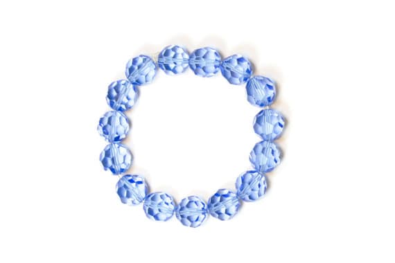 Faceted Blue Crystal Bracelet/ Blue Swarovski Crystal Bracelet/ Blue Crystal Jewelry/ Blue Swarovski Jewelry 12mm  Code- WAR9029