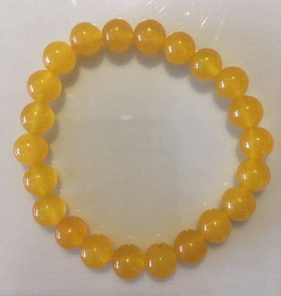 love beach youth 8mm Yellow yellow South American Topaz Stretchable Bracelet Round, Smooth 18cm for mens, womens, gf, bf and adults.