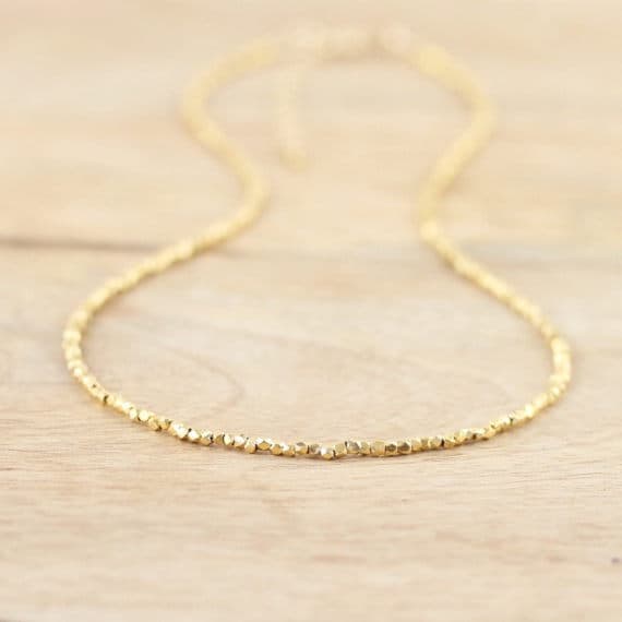 925 sterling Silver memorial gift 1.5mm stacking Golden 24k Gold  & Gold  Vermeil Necklace Fancy, Faceted 16" for mens, womens, gf, bf & Adult.