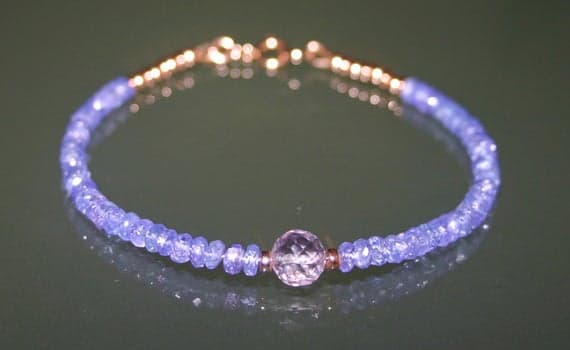 Grade AA Tanzanite Bracelet...Faceted Roundels Tanzanite Bracelet 4-8mm Code- WAR6008