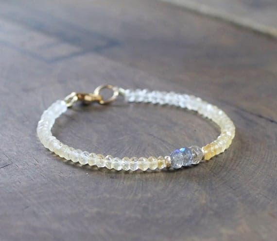 24k gold Grounding 3-3.5mm Multi Colour Citrine & Labradorite  stacking Bracelet Rondelle, Faceted 18cm for mens, womens, gf, bf and adults.