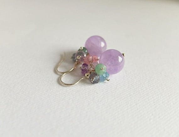 AAA++ Rare Quality Dangle,lilac Amethyst Ball Earrings earrings,925 Silver Platedearwire earrings,purple Amethyst drop earrings,drop ball gemstones dangle amethyst 3 mm-1cm Code- TJH228