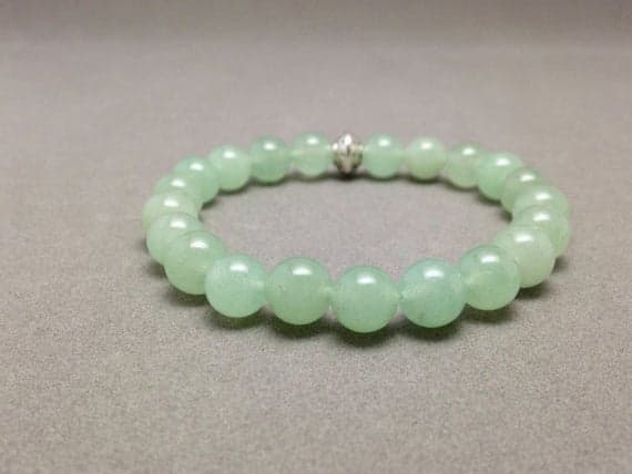 8MM Green Aventurine Stretch Bead Bracelet for Good Fortune, Abundance, Manifestation and Increased Opportunities Code- WAR6213