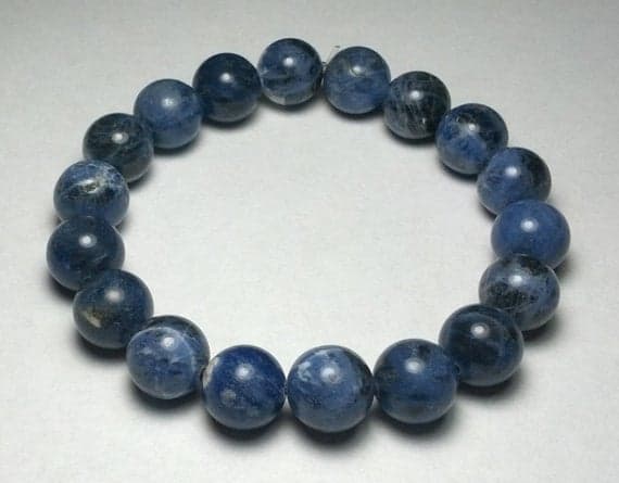Positive Energy 10mm Blue Blue Sodalite Stretchable Bracelet Round, Smooth 18cm for mens, womens, gf, bf and adults.
