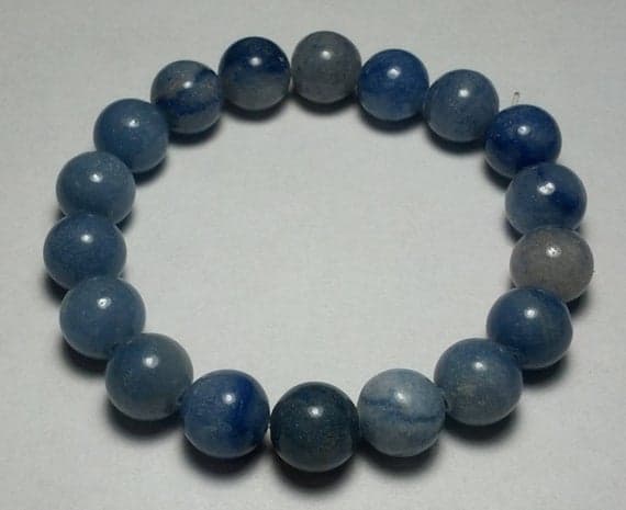 good luck gift 10MM Blue Blue Aventurine  Stretchable Bracelet Round, Smooth 18cm for mens, womens, gf, bf and adults.