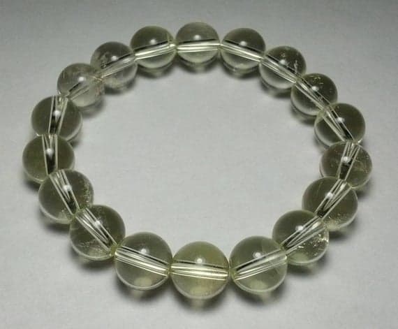 Anxiety Gemstone 10mm Yellow Citrine Yellow Quartz  Stretchable Bracelet Round, Smooth 18cm for mens, womens, gf, bf and adults.