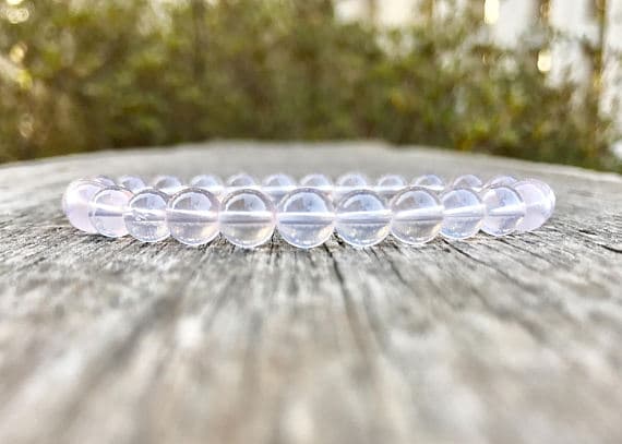 top quality 7mm Stretchable Pink Rose Quartz  Bracelet Round, Smooth 7" for mens, womens, gf, bf & Adult.