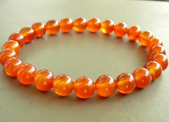 Carnelian Bracelet for women yoga gift for her orange bracelet Gemstone Cornelian Bracelet Healing Jewelry energy bracelet healing stones 8mm  Code- WAR9158