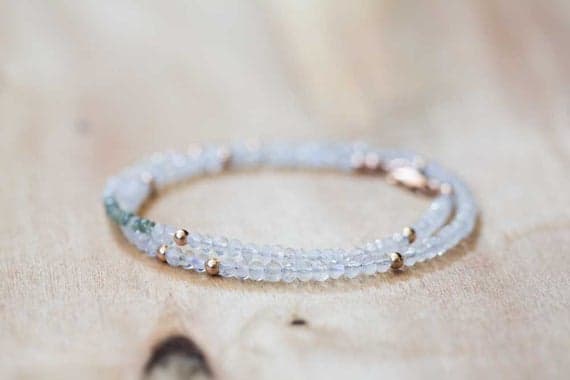 24k gold Jewelry Energy 3-3.5mm Multi Colour Rainbow Moonstone & Tourmaline stacking Bracelet Rondelle, Faceted 18cm for mens, womens, gf, bf and adults.