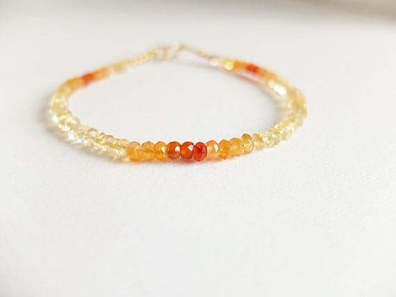 AAA++ Rare Quality Skinny Carnelian Bracelet,Orange Gemstone Bracelet,Skinny Bracelet,Stacking Bracelet,Shaded Citrine Bracelet Yellow orange Gemstone Bracelet 3 mm Code- TJH66