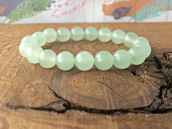 Grounding 8mm Stretchable Green Green Aventurine Bracelet Round, Smooth 7" for mens, womens, gf, bf & Adult.