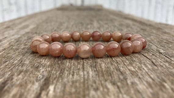 Super sale 8mm Stretchable Pink Strawberry Quartz Bracelet Round, Smooth 7" for mens, womens, gf, bf & Adult.