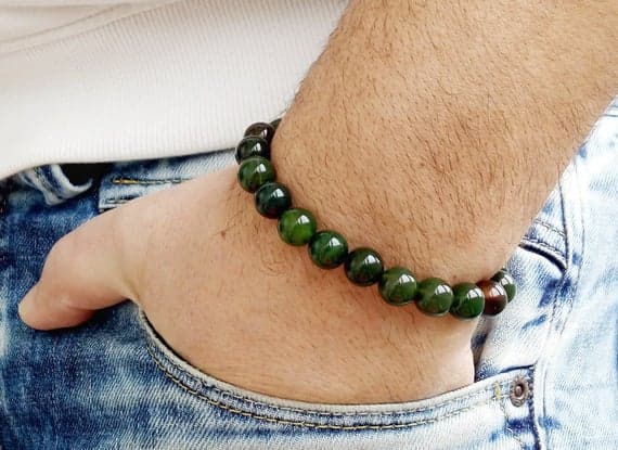 Blush Jewelry 10MM Multi Colour Agate Stretchable Bracelet Round, Smooth 18cm for mens, womens, gf, bf and adults.