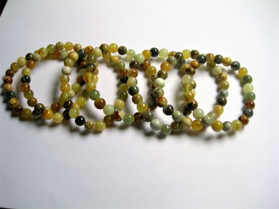 New Jade - 8mm Round beads - 23 beads - 1 set - A quality - Flower Jade Code- WAR6919