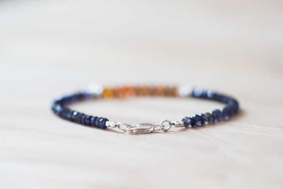 925 sterling silver Blush Jewelry 3.5-4mm Multi Colour Iolite & Welo Opals stacking Bracelet Rondelle, Faceted 18cm for mens, womens, gf, bf and adults.