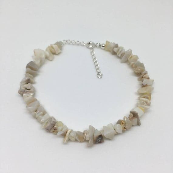 925 sterling Silver Bridesmaid Jewelry 1x1-8x1mm stacking White Australian Opal Bracelet Nugget, Smooth 7" for mens, womens, gf, bf & Adult.