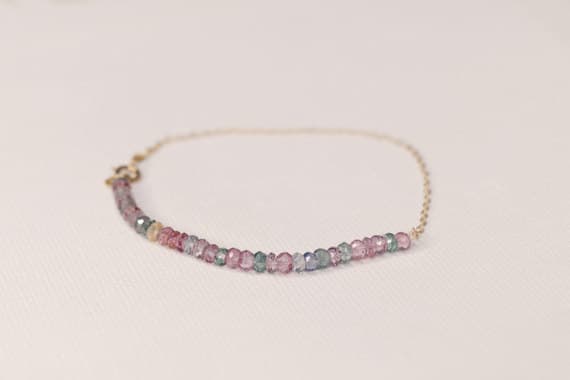 24k gold Plated Galaxy Jewelry 3mm stacking Multi Unique Bracelet Rondelle, Faceted 7" for mens, womens, gf, bf & Adult.