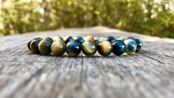 Jewelry Energy 8mm Stretchable Multi Tiger's Eye  Bracelet Round, Smooth 7" for mens, womens, gf, bf & Adult.