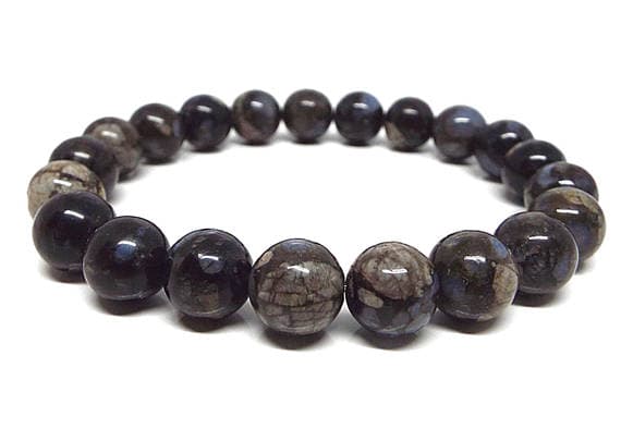 Personalized Gift 10mm Multi Colour Lianite Stretchable Bracelet Round, Smooth 18cm for mens, womens, gf, bf and adults.