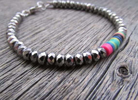 AAA++ Rare Quality Bead Stack Bracelet, African Bead Bracelet, Hematite Bracelet, African Tribal Bracelet, Chakra Bracelet, Boho Bead Bracelet, Gift for Women 4-5mm 7.25 inches Code- TJH431