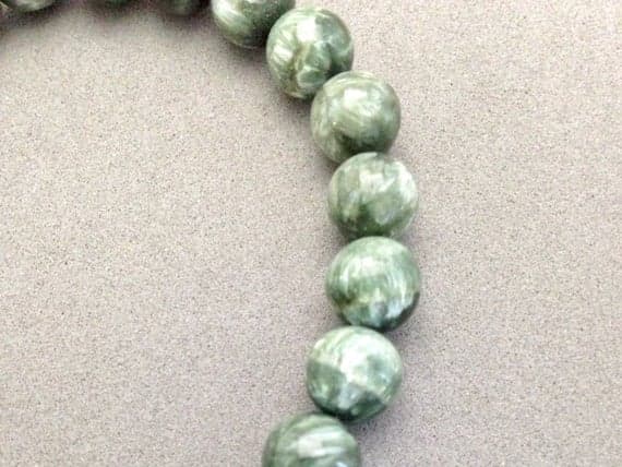 Seraphinite (Green Chlorite) Stretch Bead Bracelet to Connect to the Seraphim Order 8mm  Code- WAR6176