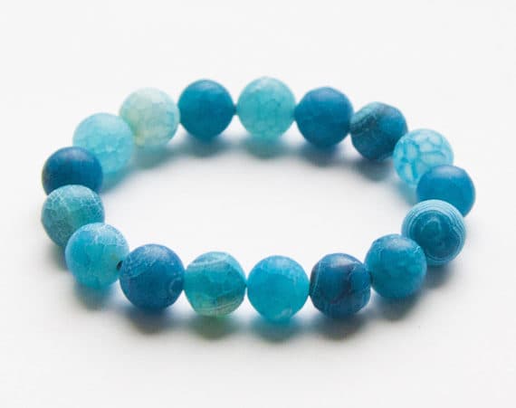 AAA++ Rare Quality Agate blue frost, jewellery,beaded gemstone, beaded bracelet, healing stones,for him,stretch bracelet, ,bracelet for women,energy bracelet 8mm 7" Strand. Code- TJH348