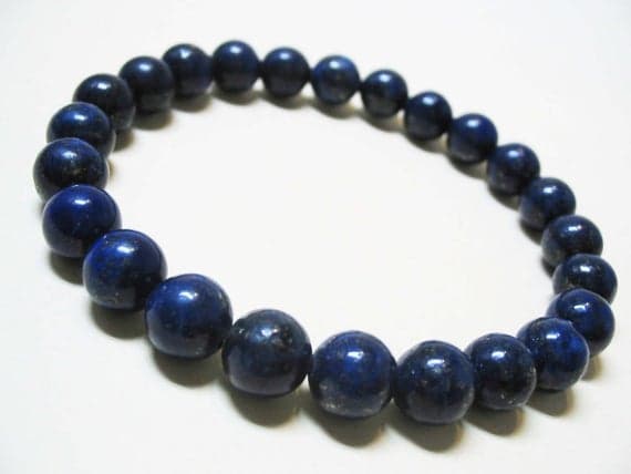 Wholesale 8mm Stretchable blue Lapis Lazuli Bracelet Round, Smooth 7" for mens, womens, GF, BF, Adults.