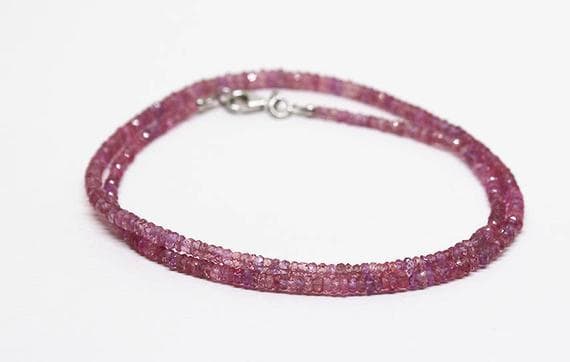 pink sapphire necklace rondelle faceted 18'strand gemstone beads, jewelry supplies for jewelry making, bulk beads, for meditation jewellery for Reiki Healing  gemstone 2.5-4mm