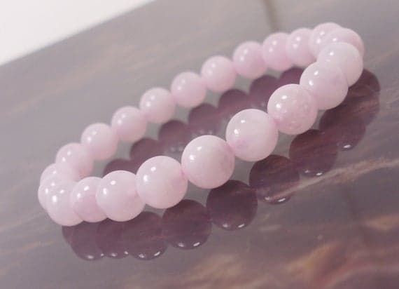 Blush Jewelry 8mm Stretchable Pink Rose Quartz Bracelet Round, Smooth 7" for mens, womens.