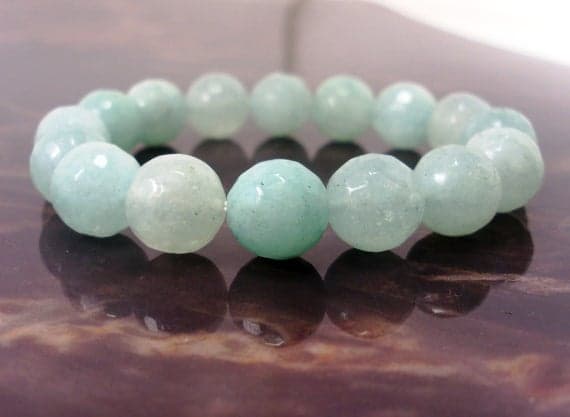 chakras simple 12mm Stretchable Blue Blue Quartz Bracelet Round, Faceted 7.5" for mens, womens.