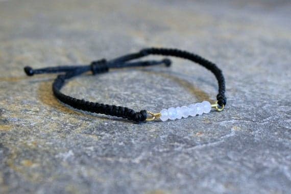 Sun & Moon Jewelry | Sun and Moon Bracelets | Sunstone and Moonstone Woven Bracelets (Pair ) Cherokee Native Inspired Bracelets 4mm  Code- WAR6052