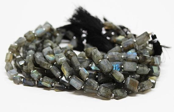 blue labradorite rectangle chicletfaceted 18'' long strand gemstone beads, jewelry supplies for jewelry making, bulk beads, for meditation jewellery for Reiki Healing  gemstone 9mm to 12mm
