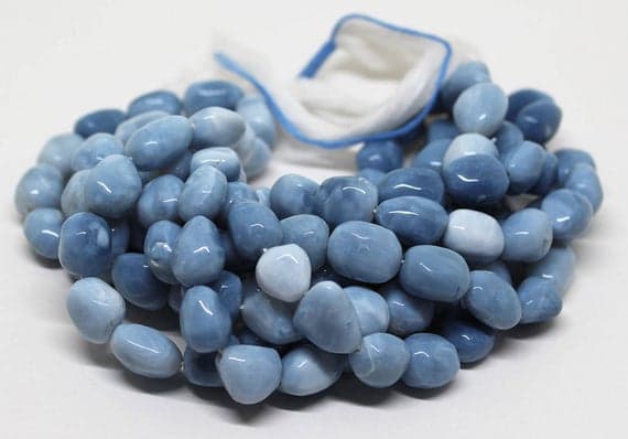 blue opal tumbled freeform smooth 16'strand gemstone beads, jewelry supplies for jewelry making, bulk beads, for meditation jewellery for Reiki Healing  gemstone 10-14mm