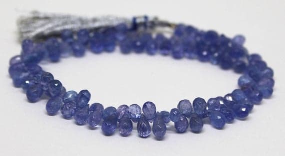 blue tanzanite tear drop faceted 10'' long strand gemstone beads, jewelry supplies for jewelry making, bulk beads, for meditation jewellery for Reiki Healing  gemstone 6mm to 7mm