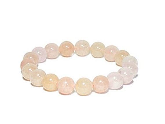 Wholesale 10mm Multi Colour Genuine Morganite Stretchable Bracelet Round, Smooth 18cm for mens, womens, gf, bf and adults.