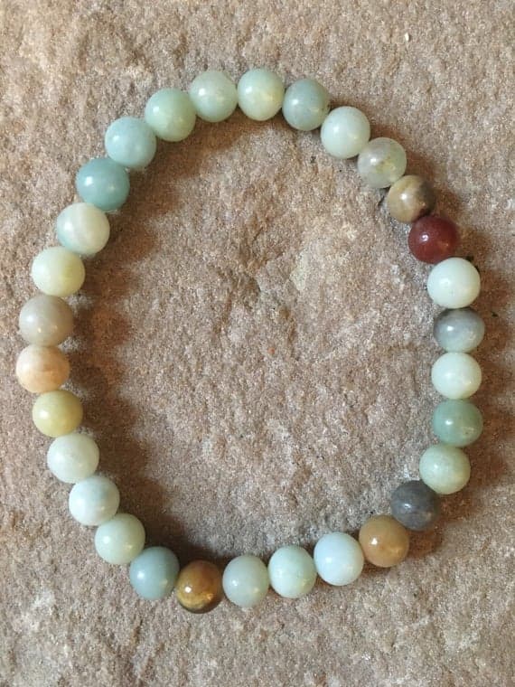 Wholesale 6mm Multi Colour Amazonite Stretchable Bracelet Round, Smooth 18cm for mens, womens, gf, bf and adults.