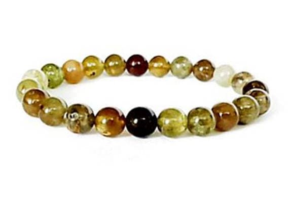 love beach youth 8mm Multi Colour Garnet Stretchable Bracelet Round, Smooth 18cm for mens, womens, gf, bf and adults.