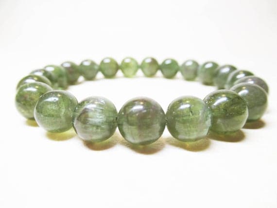 good luck gift 8mm Stretchable green Green Apatite Bracelet Round, Smooth 7" for mens, womens, GF, BF, Adults.