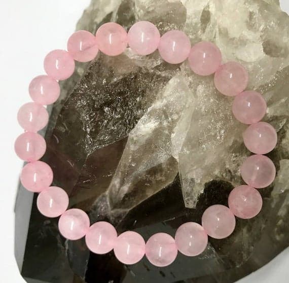 Rose Quartz Power Bead Crystal Bracelet - Healing Crystal Gemstone Bracelet - Size choices 8mm Code- WAR6989