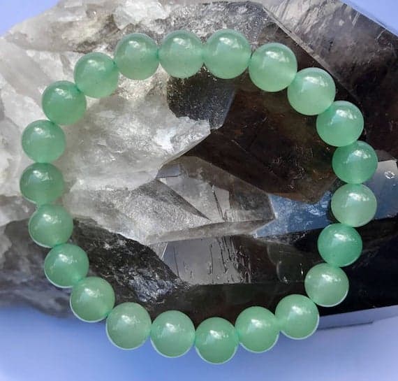 Green Aventurine Power Bead Crystal Bracelet - Healing Crystal Gemstone Bracelet - Size choices 8mm Code- WAR6982