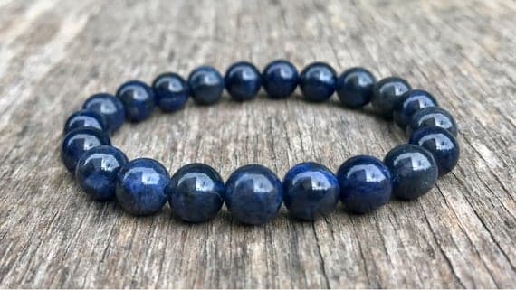 Unique Wedding Gift 8mm Stretchable Blue African Sodalite Bracelet Round, Smooth 7" for mens, womens, gf, bf & Adult.
