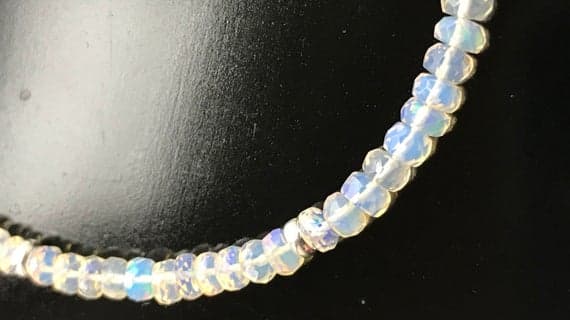 Genuine Opal and Sterling Silver Bracelet with magnetic clasp or lobster claw clasp 3.5-4mm Code- WAR6105