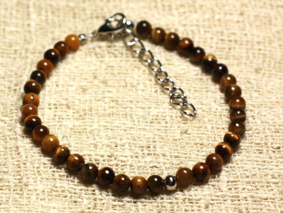 925 sterling Silver Super sale Silver Helling 4mm stacking Multi Tiger eye Bracelet Round, Smooth 7" for mens, womens, gf, bf & Adult.