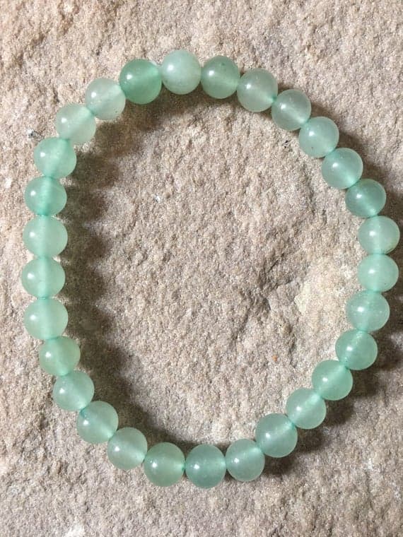 Grounding 6mm Green green Aventurine Stretchable Bracelet Round, Smooth 18cm for mens, womens, gf, bf and adults.
