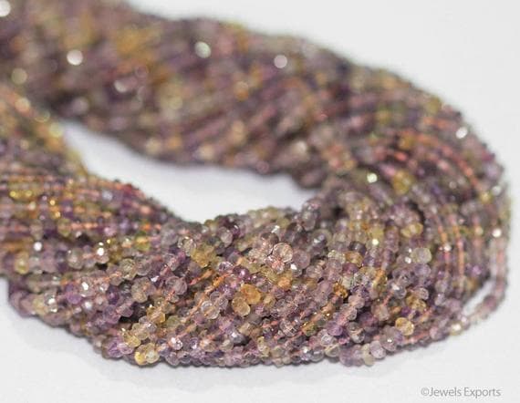 1 strand ametrine rondelle faceted 13'' long strand gemstone beads, jewelry supplies for jewelry making, bulk beads, for meditation jewellery for Reiki Healing  gemstone size 3mm