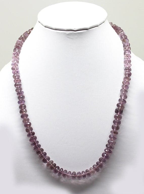 pink amethyst necklace rondelle faceted 18.5'strand gemstone beads, jewelry supplies for jewelry making, bulk beads, for meditation jewellery for Reiki Healing  gemstone 7-8mm
